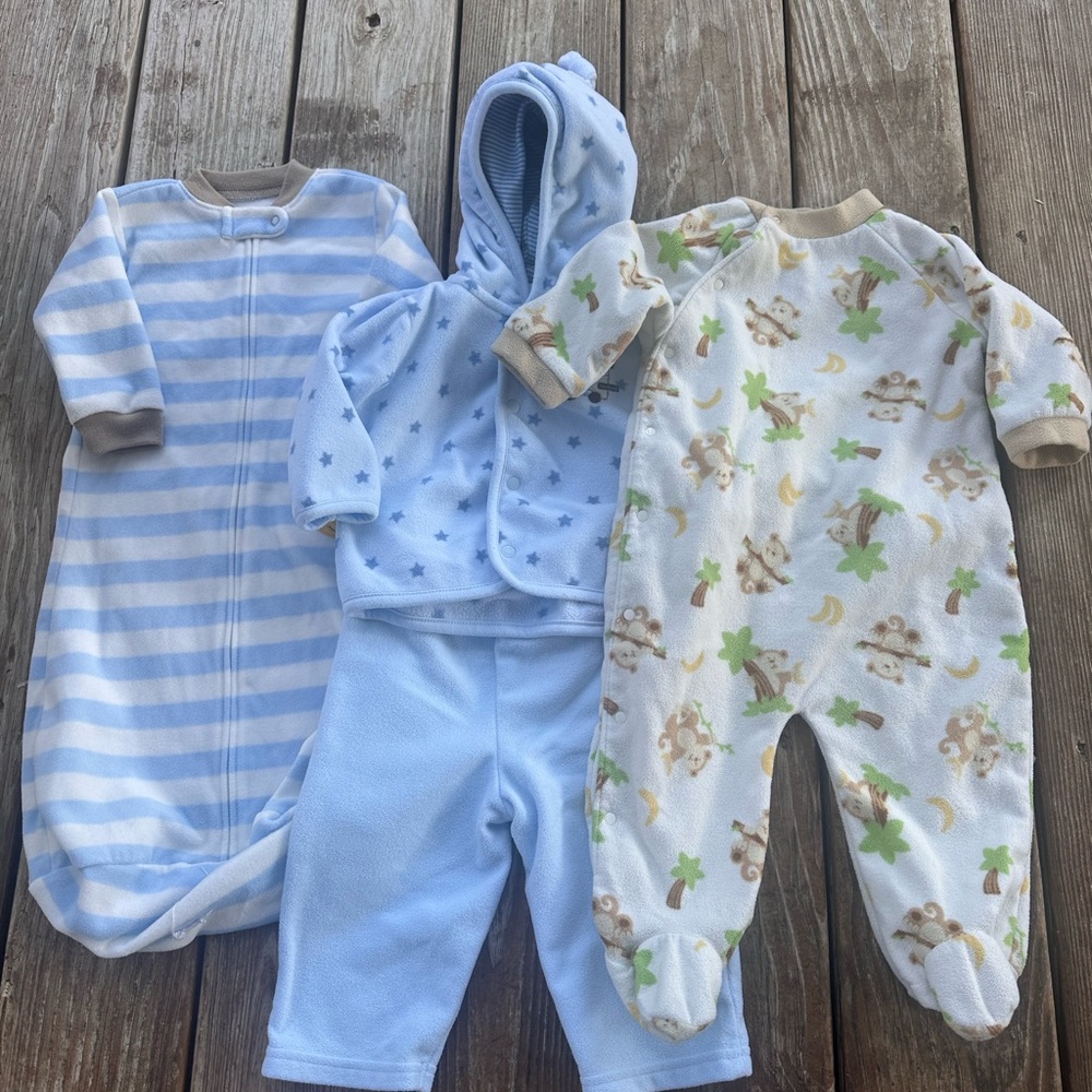 Little Me Tan and Cream Baby Outfit